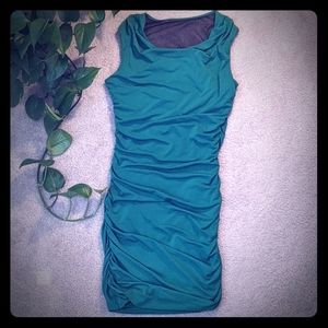 Emerald Green Ruched Dress